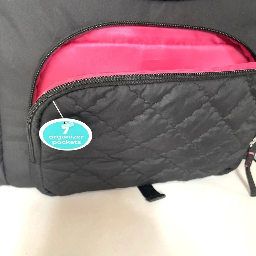 Child of Mine by Carter's Trellis Quilted Diaper Backpack - Black Quilted
